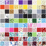 Tudomro 100 Pieces 10 x 10 Inches Cotton Fabric Squares No Repeat Patchwork Quilting Fabric Bundles Layer Precut Quilt Material for DIY Craft Sewing Cloths Handmade Accessories(Floral) Tudomro