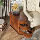 Tribesigns Solid Wood End Table, 2-Drawer Narrow Side Table Slim Chair Side Table, No Assembly Required, Finished Back, Walnut Tribesigns