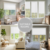 ChrisDowa Cordless Blackout Roller Shades for Windows, Thermal Insulated UV Protection Pull Down Shades, Total Blackout Window Blinds for Home, Office, Bedroom, Door (35" W x 72" H, White) ChrisDowa