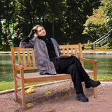 VEVOR Wood Outdoor Bench, 2-Person Garden Bench with Backrest and Armrests, 800 lbs Load Capacity,All-Weather Never Rot Patio Bench for Garden, Park, Yard, Front Porch VEVOR