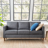 Mellow HANA Modern Linen Fabric Sofa Couch with Armrest Pockets, Dark Heather Grey Mellow