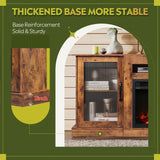 WLIVE Fireplace TV Stand for 65" TV, Entertainment Center with 18 Inch Electric Fireplace, TV Console with Open Shelves for Living Room, Rustic Brown WLIVE