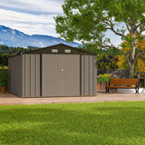 Patiowell 10 x 12 FT Metal Storage Shed for Outdoor, Steel Yard Shed with Design of Lockable Doors, Utility and Tool Storage for Garden, Backyard, Patio, Outside use Patiowell