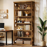Tribesigns 6-Tier Bookshelf, 71 Inches Tall Freestanding Bookcase, Large Industrial Bookshelves Display Shelves, Wooden Book Shelf for Home Office, Living Room, Bed Room, Rustic Brown Tribesigns