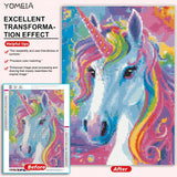 YOMEIA 5D Diamond Painting Kits for Adults&Beginner Full Drill Unicorn Diamond Art Paint with Round Diamonds DIY Gem Painting Kit for Home Wall Decor(11.8x15.7in) YOMEIA