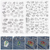 Lyrow 122 Pcs Water Soluble Stabilizer for Flower Pattern Stick and Stitch Embroidery Paper Wash Away Embroidery Stabilizers Tear Away Patterns for Hand Sewing Lover Lyrow