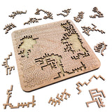 Mind Bending Wooden Jigsaw Puzzle | Aztec Labyrinth | Expert Level Difficult Puzzles for Adults | 100 Pieces | 11.3" x 11.3” Torched