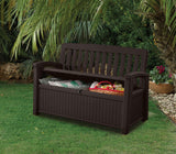 Keter 60 Gallon Storage Bench Deck Box for Patio Furniture, Front Porch Decor and Outdoor Seating – Perfect to Store Garden Tools Keter