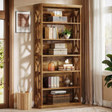 Tribesigns 6-Tier Bookshelf, 71 Inches Tall Freestanding Bookcase, Large Industrial Bookshelves Display Shelves, Wooden Book Shelf for Home Office, Living Room, Bed Room, Rustic Brown Tribesigns