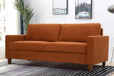 Container Furniture Direct Miles Mid Century Modern Couch for Small Spaces, Living Rooms, Apartments, and Condos, 3 Seater Sofa with Reversible Back Pillows, 77" Wide, Orange Container Furniture Direct