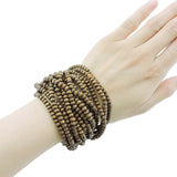 Coiris Wooden Beaded Bangle Bracelets for Women Boho Chunky Beaded Strand Bracelets Bohemian Summer Beach Bracelet Jewelry for Women (BR1199) Coiris