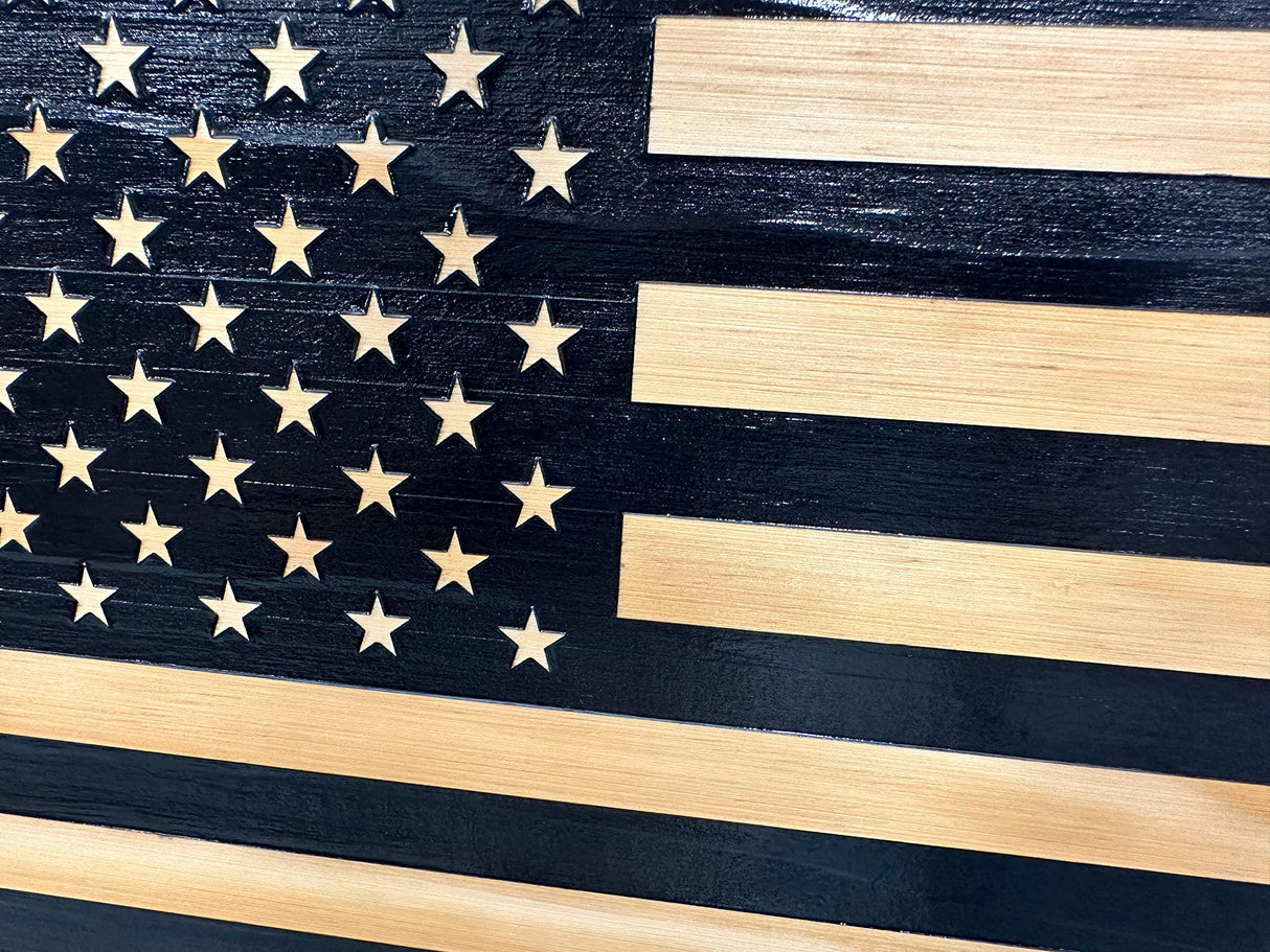 American Flag Concealed Gun Cabinet, Hidden Gun Storage American Flag (Black) Bellewood Designs