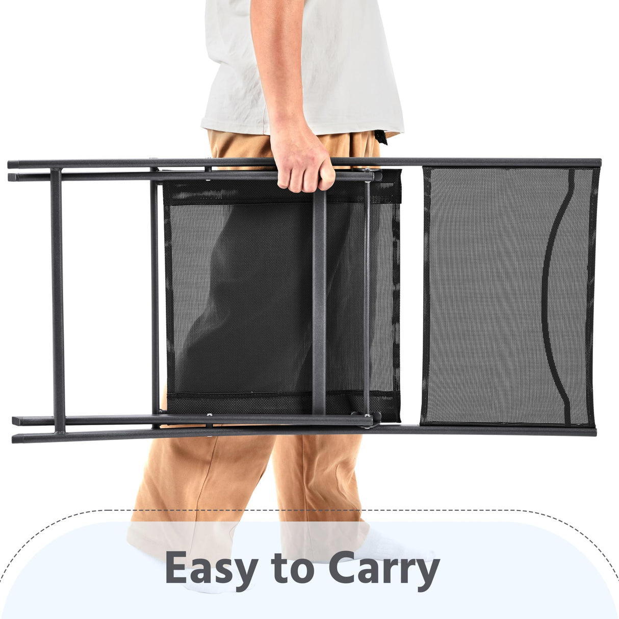 Yaheetech Patio Portable Dining Chairs Set of 4 with Metal Frame, Outdoor Metal Folding Chairs with Backrests for Camping, Lawn, Yard, Beach, Dark Gray Yaheetech