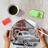 SENQAO Christmas Diamond Art Hanging Kits for Adults Kids, Farmhouse Truck Diamond Art Suncatchers, 5D Special Shape Diamond Painting Pendant Window Ornament Gifts for Home Door Wall Decor SENQAO