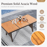 Sophia & William 9 Piece Patio Dining Set, Patio Table and Chairs Set Outdoor Dining Set for 8, Acacia Wood Patio Dining Table Set with PE Rattan Wicker Chairs for Garden, Porch, Backyard Sophia & William