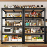 REIBII 2000LBS Storage Shelves 5 Tier Garage Shelving Heavy Duty Metal Shelves for Storage Adjustable Metal Shelving Units for Kitchen Pantry Basement, 28" Wx 13.8" Dx 59.8" H REIBII