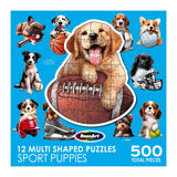 RoseArt - Mini Shaped - Sport Pups - 500 Piece Jigsaw Puzzles for Adults RoseArt