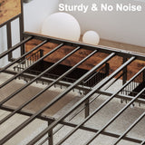 Stunning LIKIMIO King Bed Frame with Storage Drawer & Charging Headboard in Vintage Brown LIKIMIO