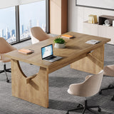 Tribesigns Executive Office Desk, 63-Inch Farmhouse Computer Desk, Large Writing Study Conference Table with Sturdy Legs, Business Workstation Table for Home Office, Rustic Brown Tribesigns