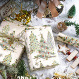 RUSEPEA Luxury Christmas Tree Wrapping Paper Roll, Mini Roll, Elegant Gold Foil Xmas Tree Gift Wrap Paper for Holiday Gifts, Party, DIY Crafts (17in x 16.4ft) RUSPEPA