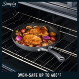 Calphalon 10-Piece Non-Stick Kitchen Cookware Set, Black Pots & Pans with Stay-Cool Stainless Steel Handles, Hard-Anodized Aluminum for Even Heating Calphalon