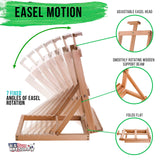 U.S. Art Supply Venice Heavy Duty Tabletop Wooden H-Frame Studio Easel - Artists Adjustable Beechwood Painting and Display Easel, Holds Up to 23" Canvas, Portable Sturdy Table Desktop Holder Stand U.S. Art Supply