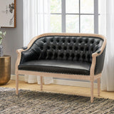 Christopher Knight Home Faye Tufted Upholstered Loveseat - Midnight Black/Gray Christopher Knight Home