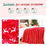Ramees Christmas Throw Blanket, Christmas Decorations Blankets and Throws, Fuzzy Cozy Soft Warm Fleece Sherpa Winter Holiday Blanket for Bed Couch Sofa Reindeer Snowflakes Ramees