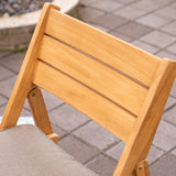 Cambridge Casual Miami Teak Wood Patio Dining Set with Cast Shale Cushion, Natural Teak/Cast Shale Cambridge Casual