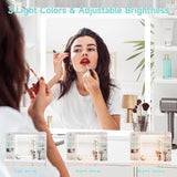 VoirStar Vanity Desk with Mirror & Light, Makeup Vanity with Lights, 6 Drawers Makeup Table with Mirror, 3 Lighting Colors, Dressing Table, Large Storage Vanity Desk with Shelf, White VoirStar