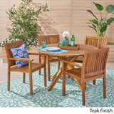 Christopher Knight Home Kally Outdoor Five Piece Acacia Dining Set, Teak Finish Christopher Knight Home