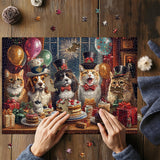 Dog Puzzles for Adults 1000 Pieces, Cat Jigsaw Puzzle Birthday Cake Puzzle Christmas, Funny Animal Puppy Kittens Puzzle, Holiday Jigsaw Puzzle PICKFORU