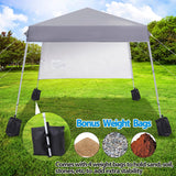 Smartxchoices 8 x 8 FT Pop Up Canopy Tent - Instant Outdoor Canopy with Wheeled Carry Bag, 4 Ropes, Straight Legs, Stakes, Height Adjustable Outdoor Tent Sun Protection Beach Shelter，Silver Grey Smartxchoices