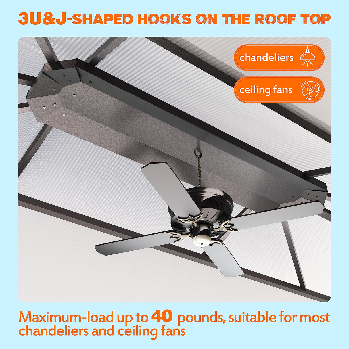 Yardenaler Outdoor 10x13 FT Hardtop Gazebo Canopy with Double Polycarbonate Roof, Permanent Outdoor Pavilion with Curtain & Mesh Netting for Patio, Garden, Backyard, Black Yardenaler