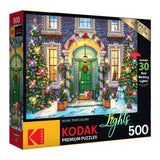 RoseArt - Kodak Premium Holiday Light Up - Christmas Facade - 500 Piece Jigsaw Puzzle for Adults RoseArt
