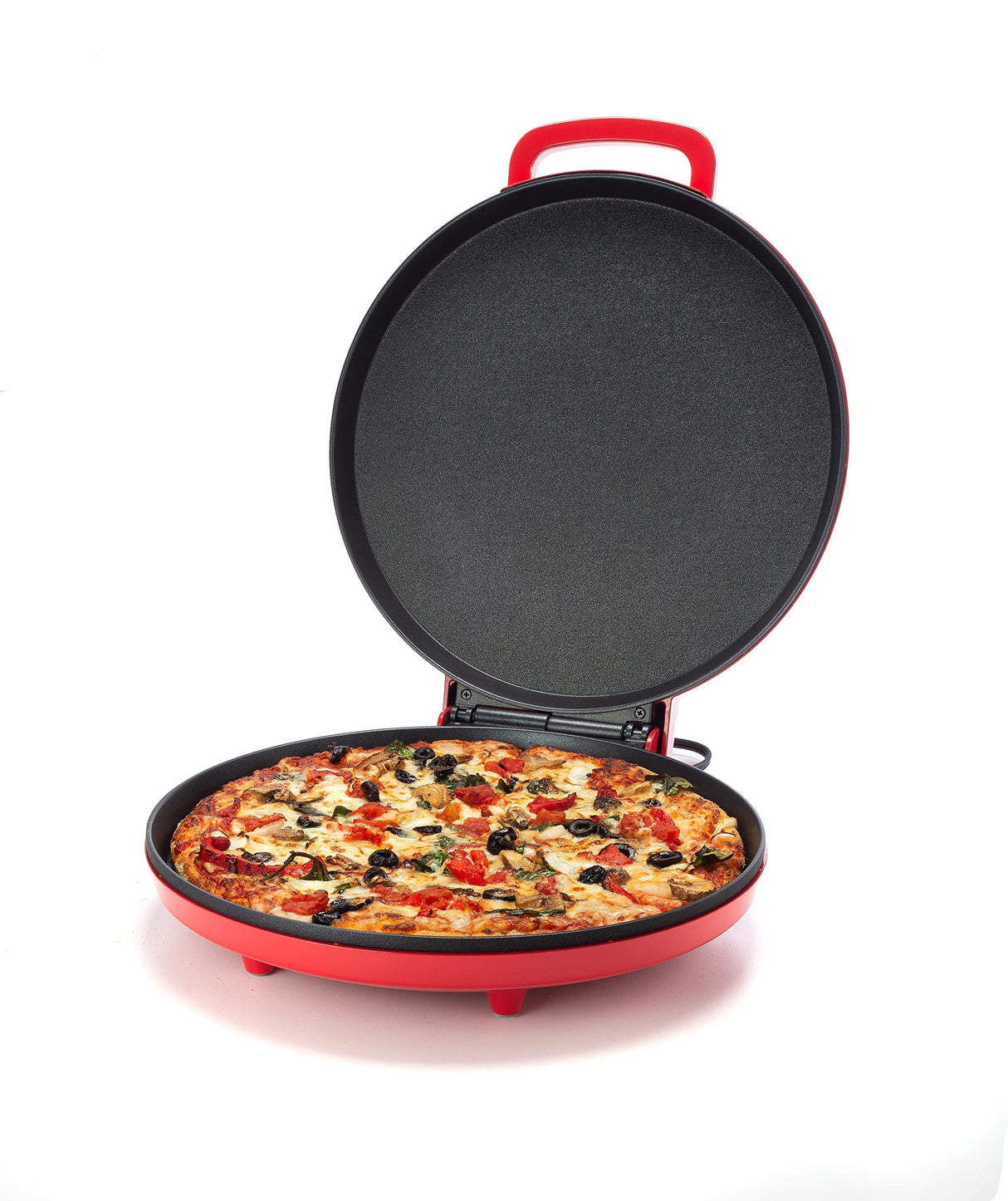 Zenith Versa Grill Non-Stick Pizza Maker Machine For Home, Calzone Maker, Pizza Oven Converts to Electric indoor Grill, Red Zenith