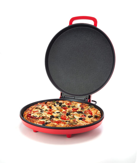Zenith Versa Grill Non-Stick Pizza Maker Machine For Home, Calzone Maker, Pizza Oven Converts to Electric indoor Grill, Red Zenith
