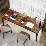 Tribesigns 2-Person Home Office Desk, 78.7" Extra Long Computer Desk, Double Workstation for Home Office, Work Desk for Two People (Rustic Brown) Tribesigns