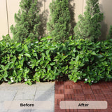 9 PCS Interlocking Deck Tiles 12" x 12"- Acacia Wood Deck Tiles Waterproof - Patio Deck Tiles for Indoor & Outdoor Use, Drainage, Non Slip, Easy Installation (Brown) J CLOVER