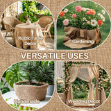 RAINFLOW 13 Ftx19.7 Burlap Roll - Garden Burlap Fabric Roll Burlap Boho Wedding Decor Jute Outdoor Fabric Weed Barrier Burlap Tree Trunk Wrap Farmhouse Table Decor for Crafts Gardening RAINFLOW
