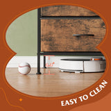 WLIVE Wide Dresser with 6 Drawers, TV Stand for 50 Inches TV, Entertainment Center with Metal Frame, Wooden Top, Fabric Storage Dresser for Bedroom, Hallway, Entryway, Rustic Brown Wood Grain Print WLIVE