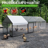 NUGRIART Metal Chicken Coop with Waterproof Cover, 79"x40"x40" Portable Poultry Cage, Outdoor Backyard Farm Walk-in Hen House for Chickens, Ducks, Rabbits and Small Pets NUGRIART