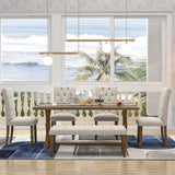 Bellemave 6-Piece Dining Table Set for 6 Farmhouse Kitchen Table Set with 4 Upholstered Chairs and Bench, Rectangular Dining Room Set for Kitchen, Dining Room (Walnut) Bellemave