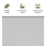 Outdoor Roller Shades for Patio with New Operation Mode (with Pull Rod-No Need Crank), Upgraded Materials Patio Shades Roller Up Outdoor with 95% UV Protection, Outdoor Blinds for Patio Proch May in Color