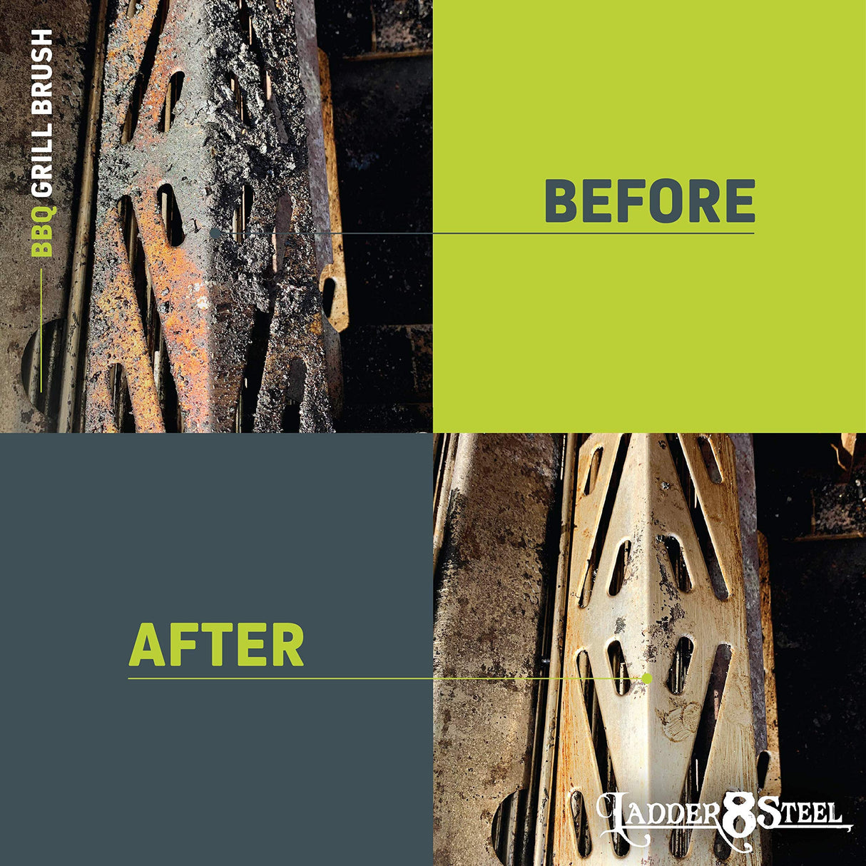 Jolly Green Products Heavy Duty Pike Pole Grill Brush Designed by Firefighter | Grill Brush for Outdoor Grill | BBQ Grill Brush | Best Grill Brush | Gas Grill Brush | BBQ Gifts for Men Jolly Green Products