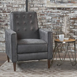 Christopher Knight Home Mervynn Mid-Century Modern Microfiber Recliner, Slate / Dark Espresso Christopher Knight Home