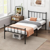 DIIYIV Twin Bed Frame-Classic Metal Platform Bed Frame,Mattress Foundation with Steel Slat Support,Under Foundation Storage,No Box Spring Needed, Easy Assembly, Twin Size DIIYIV