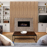 KASARO PS 3D Faux Wood Wall Panels, 16 Pieces Wainscoting Slat Panel for Interior Wall and Ceiling Decor, 47.2 x 4.8 inch Fluted Accents for Living Room, Bedroom, Natural KASARO