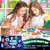 Crincy Kids Wooden Painting Kit, Glow in The Dark Paint Kit, Arts and Crafts Birthday Party Gifts for Kids Ages 8-12, Creative Art & Craft Activity Kits Toys for Boys Girls 6 7 8 9 10 12 Year Old Crincy