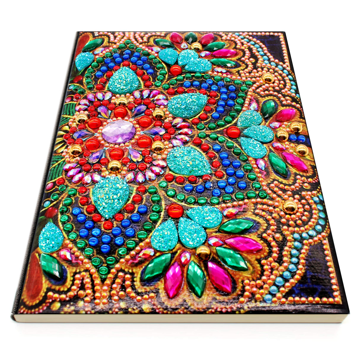 DIY 5D Diamond Art Painting Notebook Mandala Kits Cover Leather Special Shaped Journal Sketchbook Crystal Cross Stitch Art Hardcover Dairy Book by Number Festival Birthday Gift 20.7x14.2cm Generic